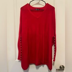 Hannah Vibrant Red Knit Top